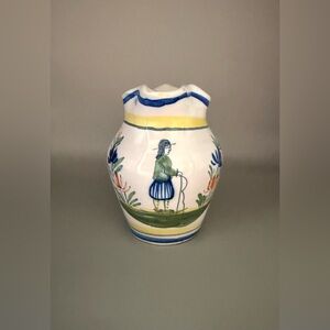 Antique Quimper Creamer For Your Collection & For Your Table.Hand Painted Detail